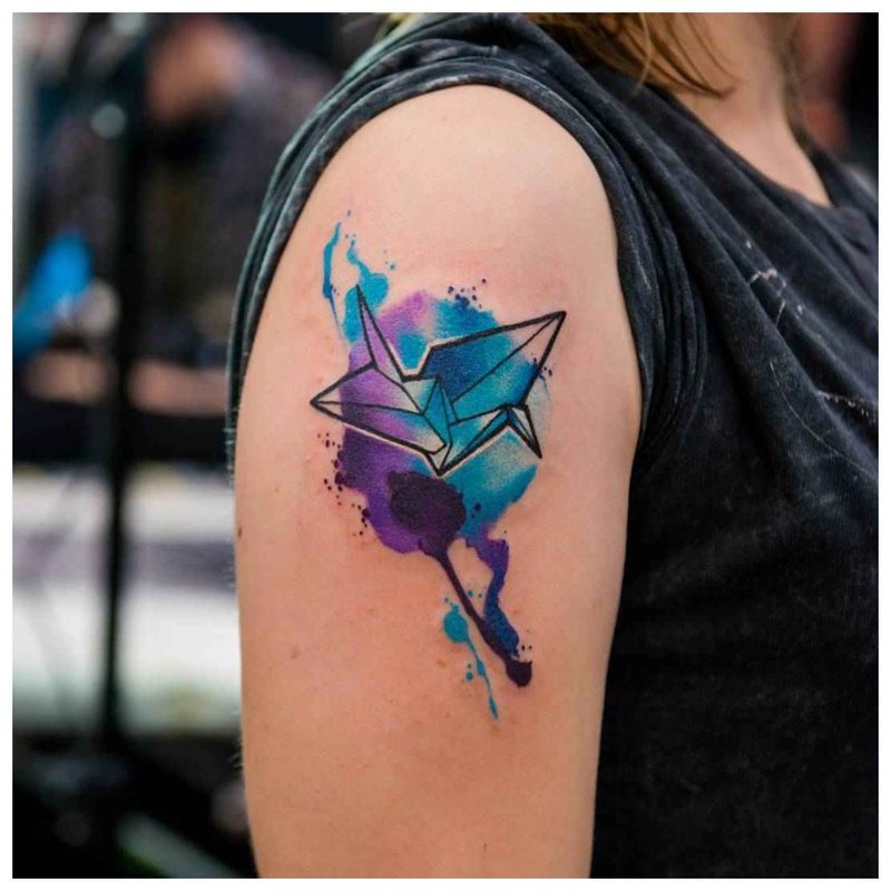 Geometry watercolor tattoo