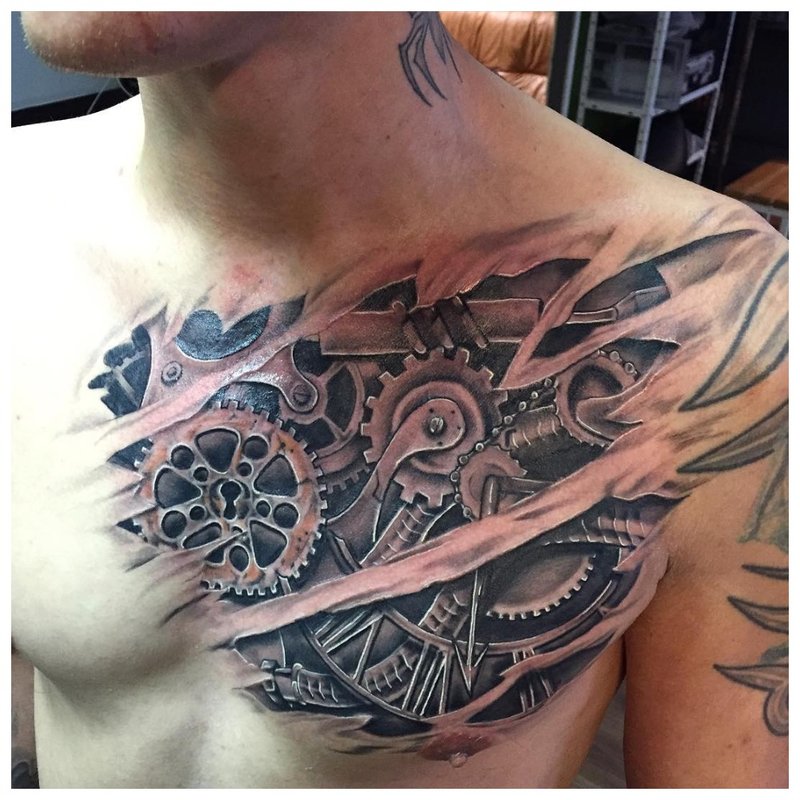 Cyberpunk style tattoo for men