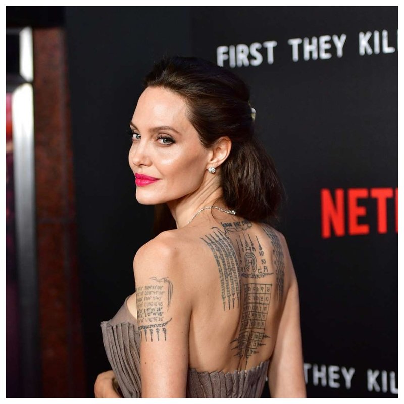 Angelina Jolie neck tattoo