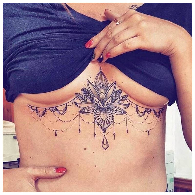 Original mehendi under the breast