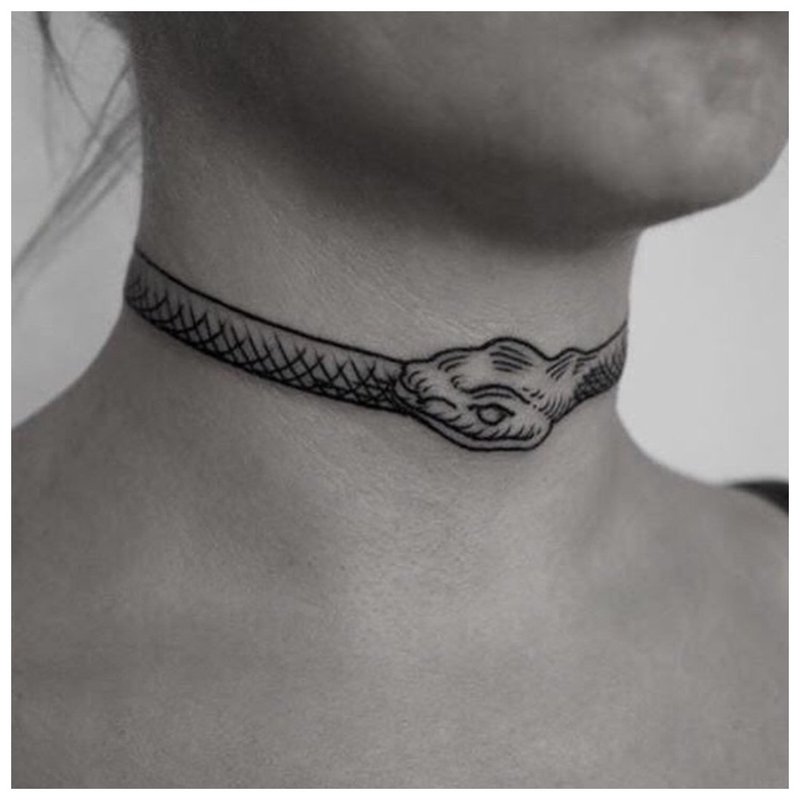 Girl snake tattoo