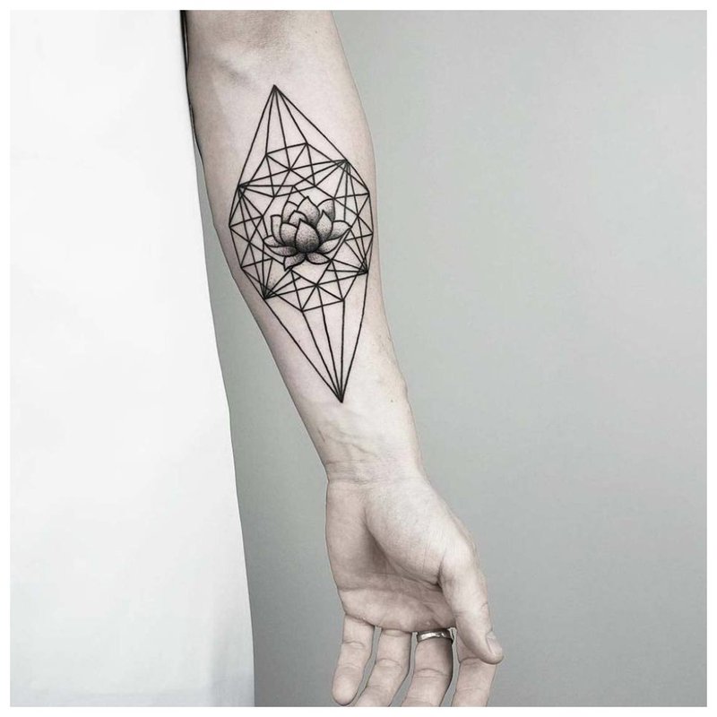 Geometric combination of linework with finish