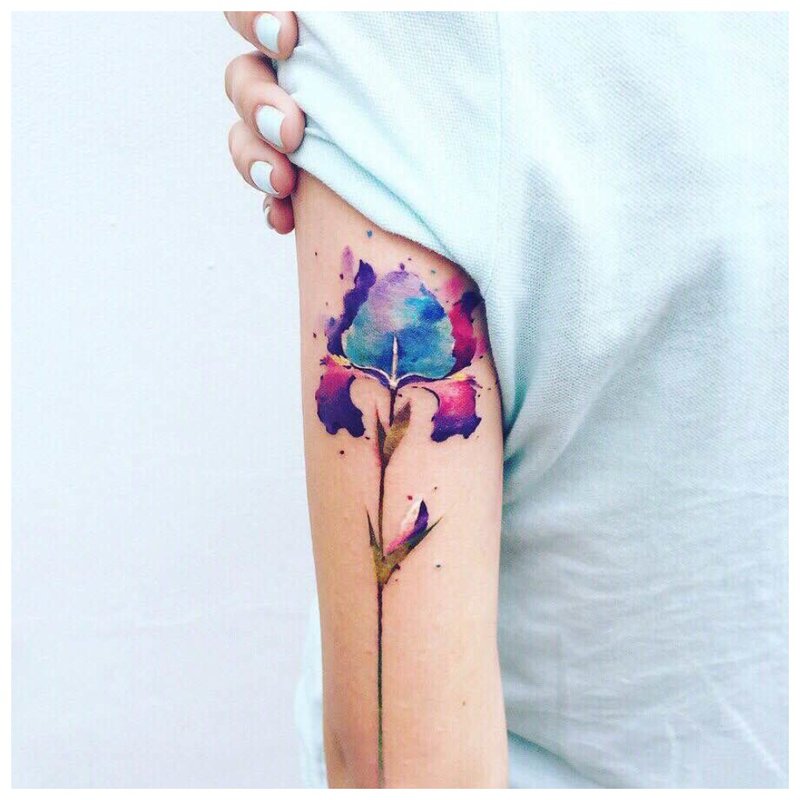 Watercolor Flower Tattoo